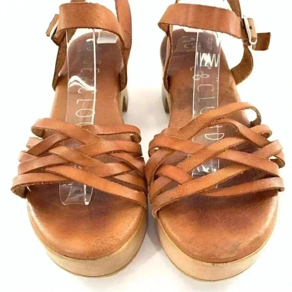 Muse & cloud womens sandals size 36 tan leather chunky retro festival boho - Picture 3 of 12